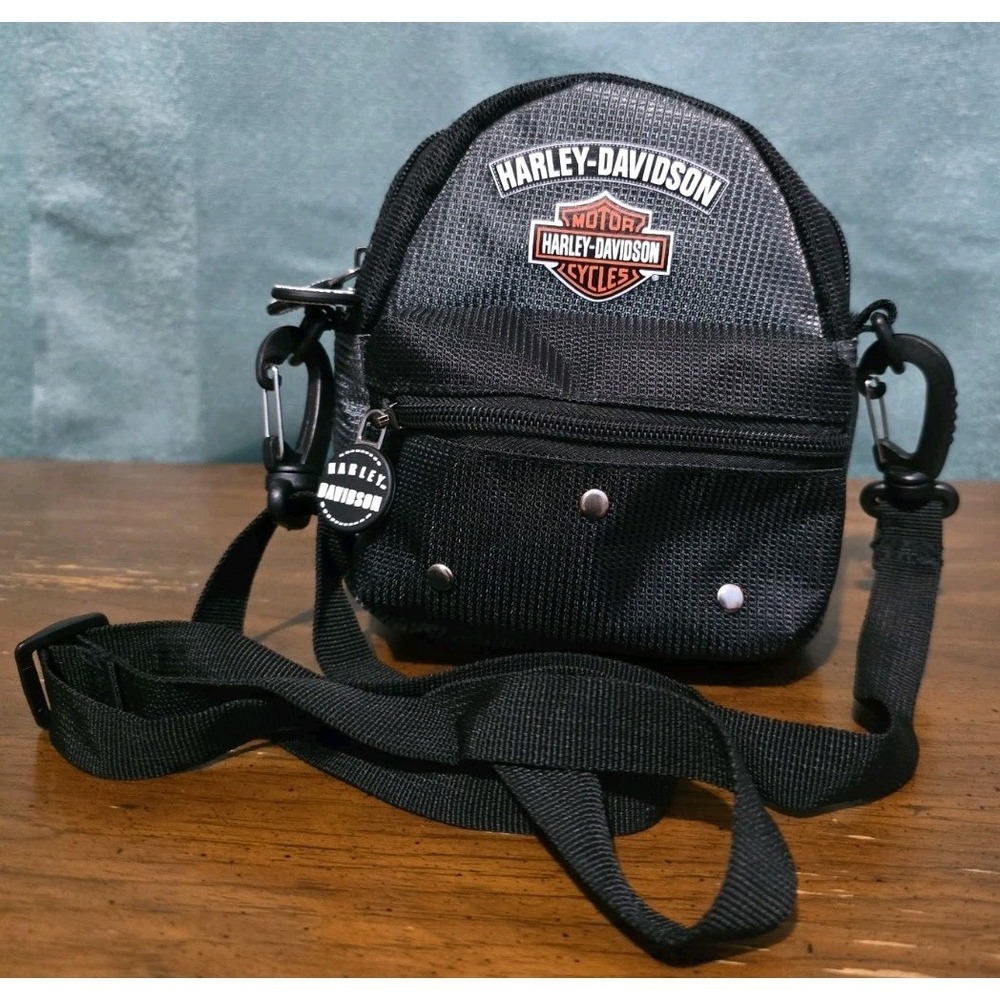 Harley Davidson Small Backpack Nylon Shoulder or Belt Pack Black /Gray